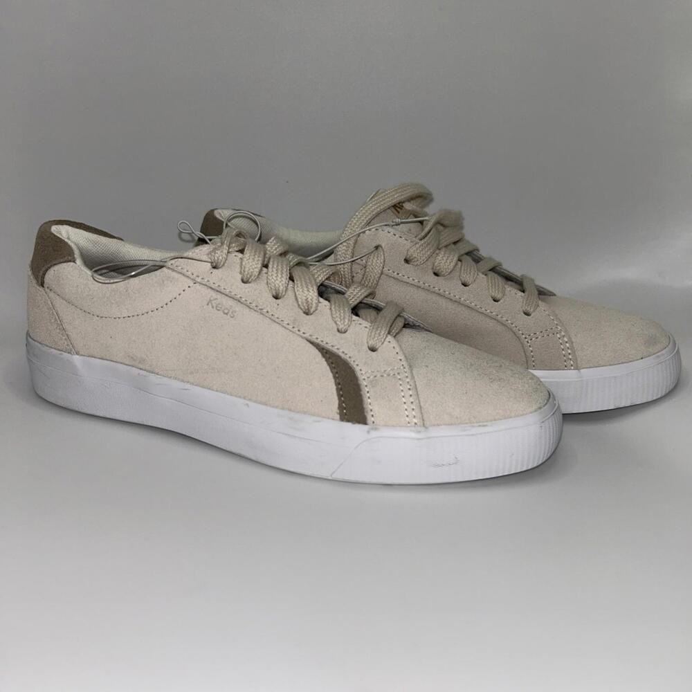 New Keds Pursuit Suede Beige Shoes Sz 7.5 Womens Low Top Casual Shoes